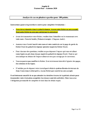 Note de cours - Impôt II : Rappel sur le Revenu Net et Perte en Capital ...