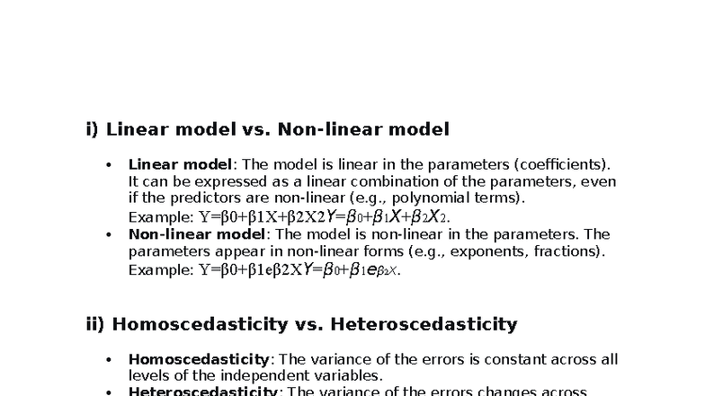 Linear Algebra CAT Solutions: Models, ANOVA, and Assumptions - Studocu