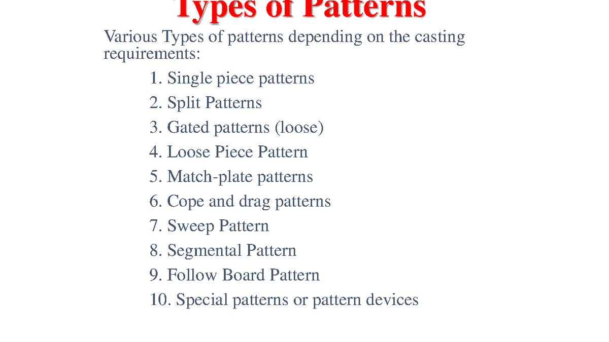 Week 3-4 - about different foundry methods - Various Types of patterns ...