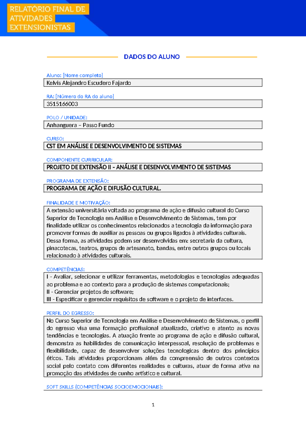 Projeto de Extensão II - CST em Análise e Desenvolvimento de Sistemas ...