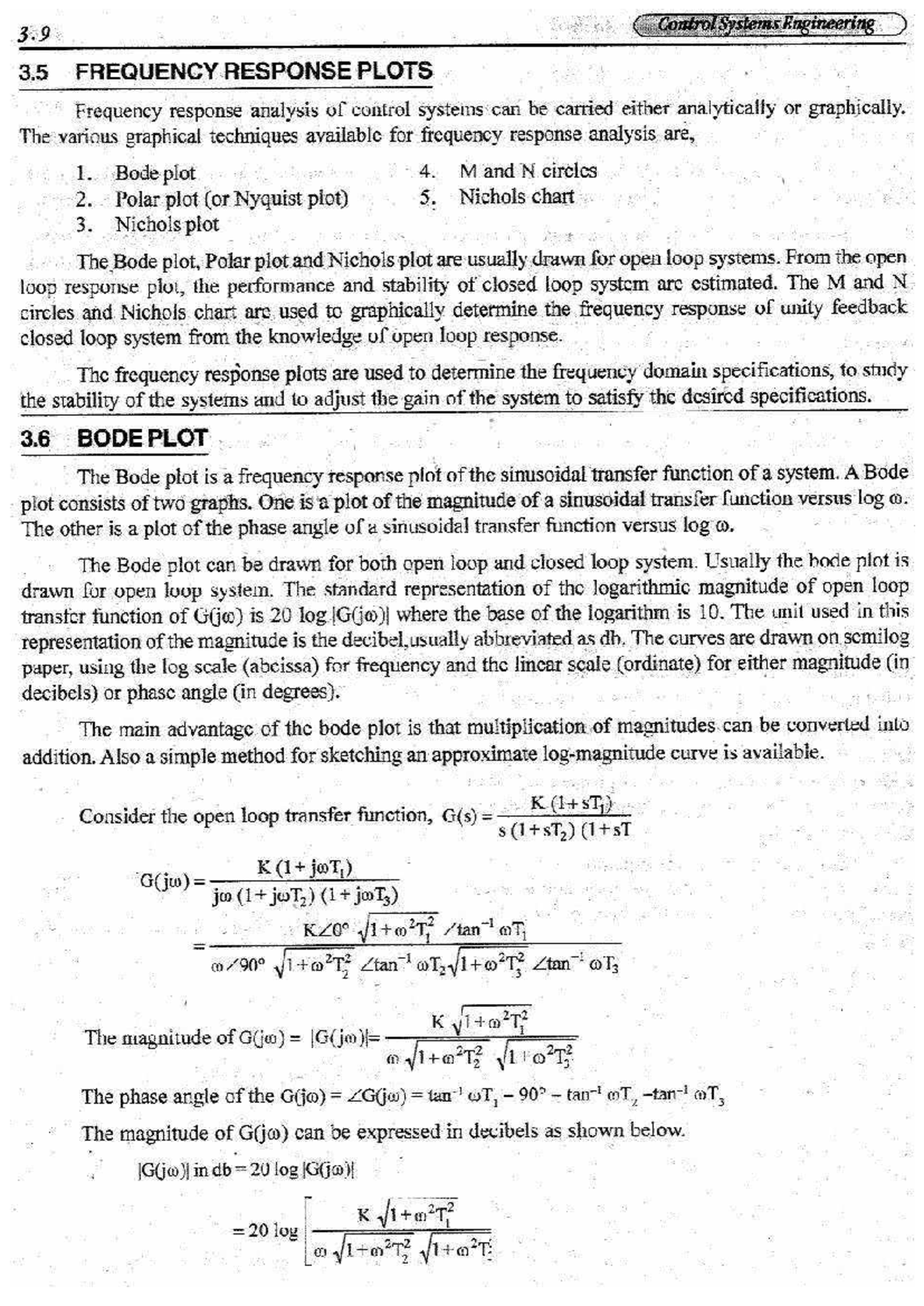 5.4 Control Systems Engineering: Bode Plot Lecture Notes - Studocu