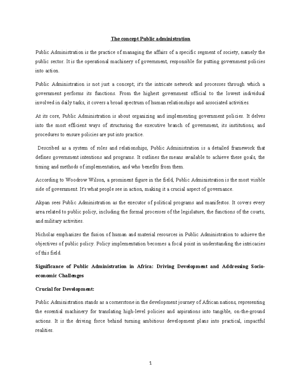 Public Administration: Concepts, Challenges, and Development in Africa ...