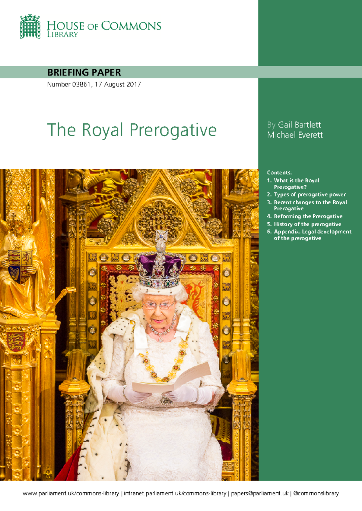 Use of prerogative powers - parliament/commons-library | intranet ...
