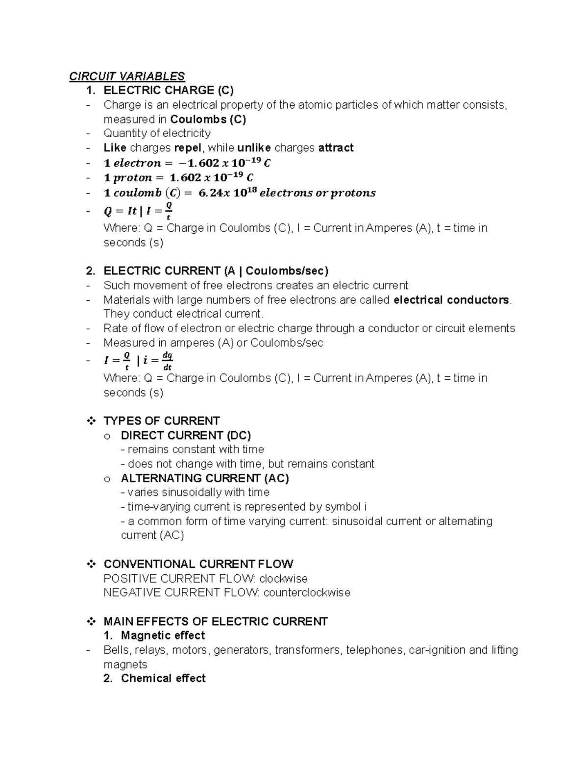 Engineering Utilities 1: Circuit Variables Overview and Fundamentals ...