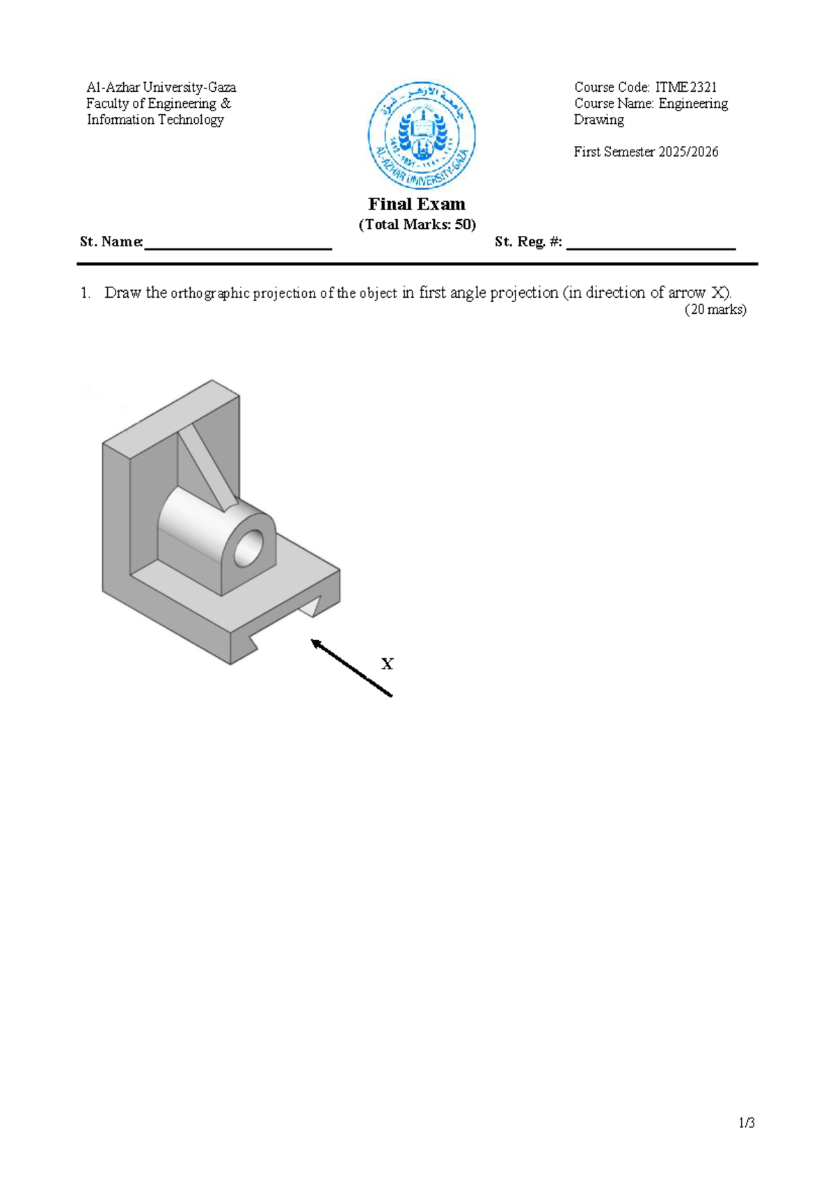 ITME2321 Engineering Drawing Final Exam Guide - Studocu
