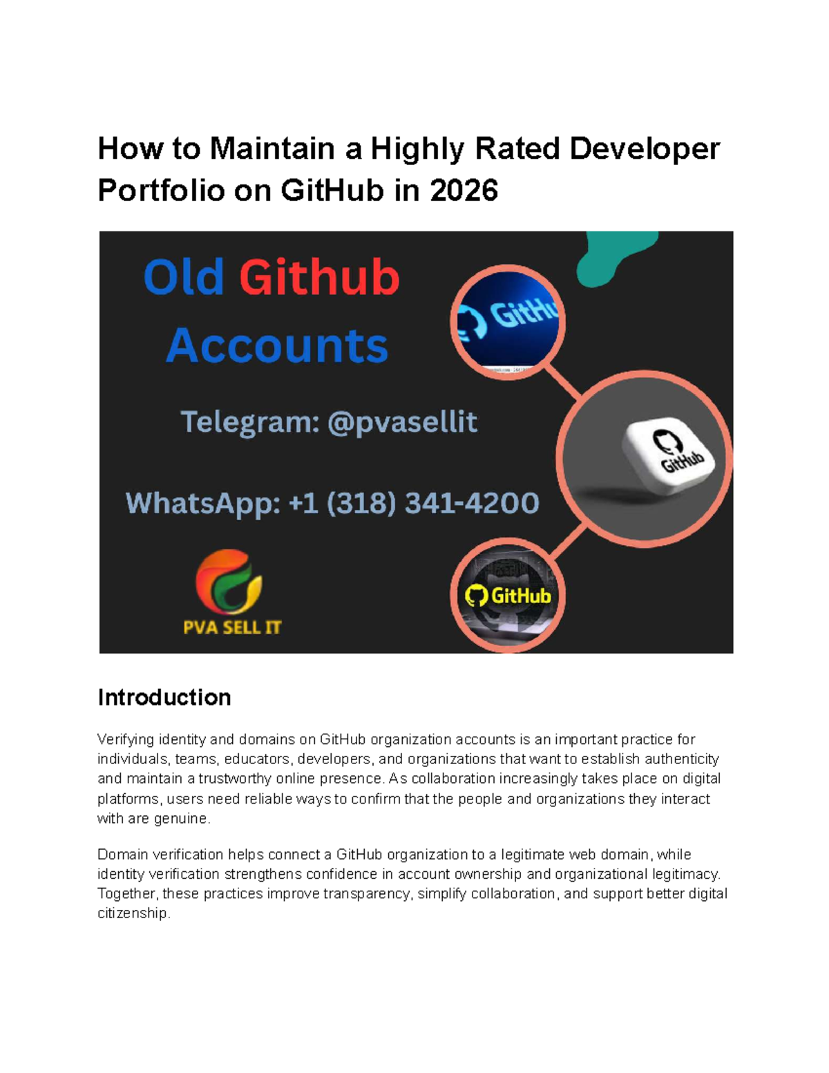Maintaining a High-Quality GitHub Developer Portfolio in 2026 - Studocu