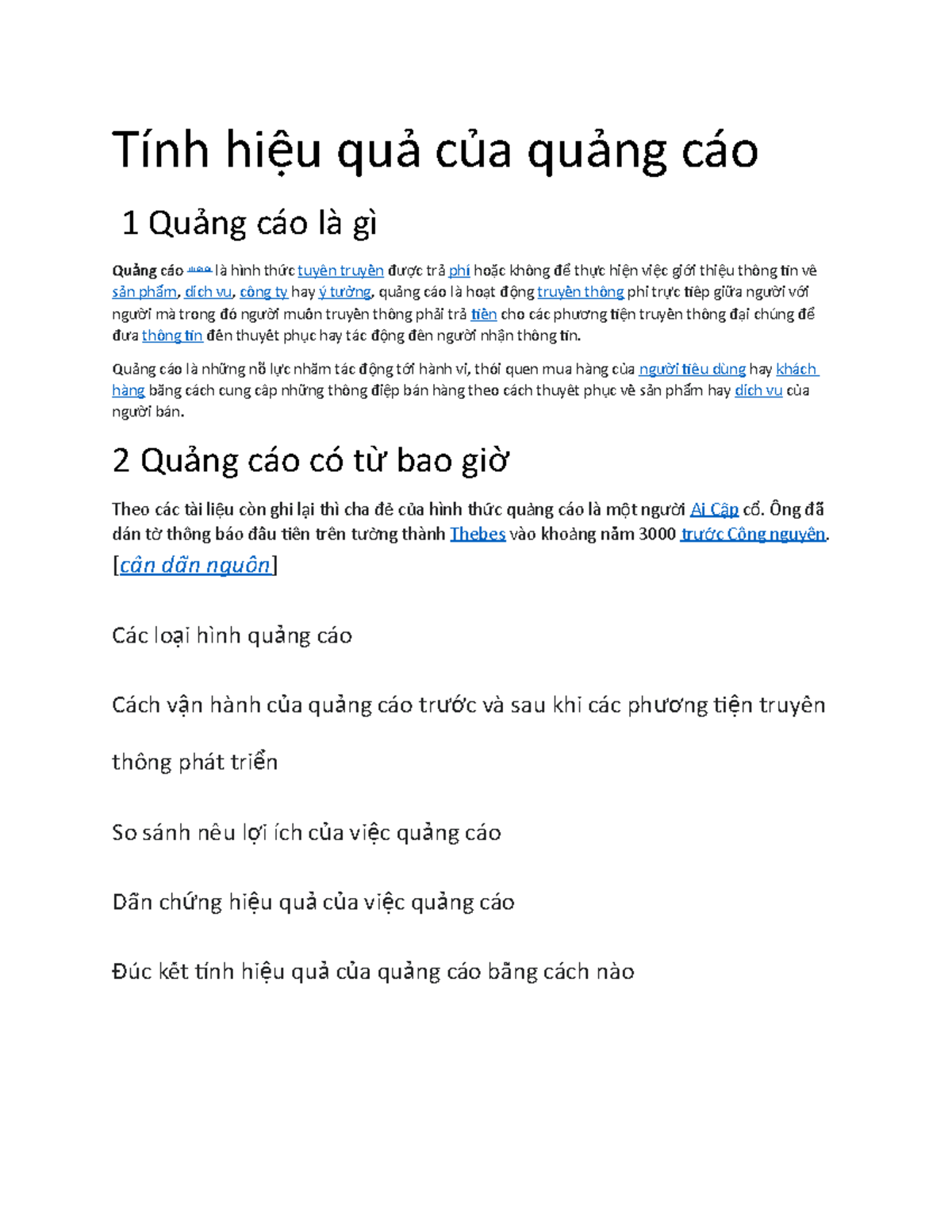 Sườn-bài- Thqqc - NOte - Tính hi u quệ ả c a qu ng cáoủ ả 1 Qu ng cáo ...