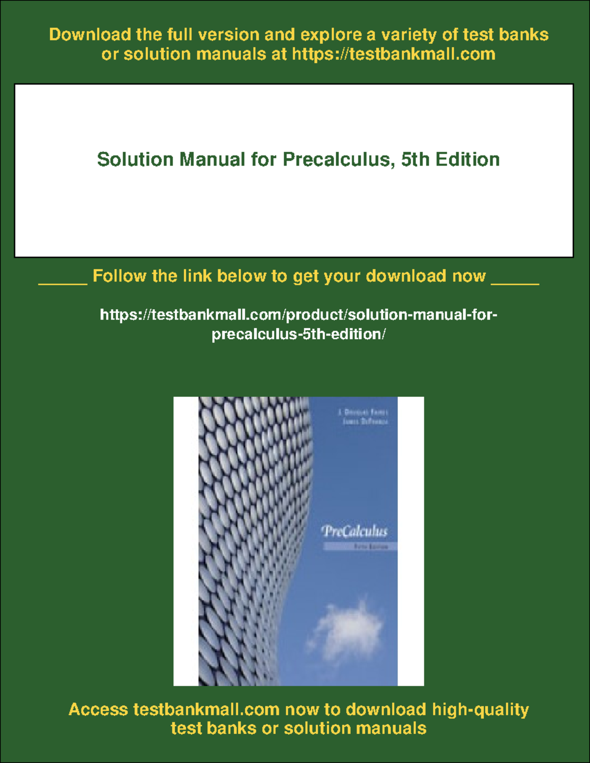 16002 Solution manual for precalculus, 5th edition is ready to