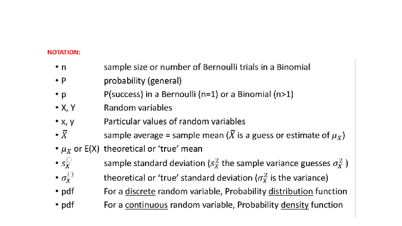 BUSINESS STATISTICS: FORMULA SHEET (BS101) - Studocu