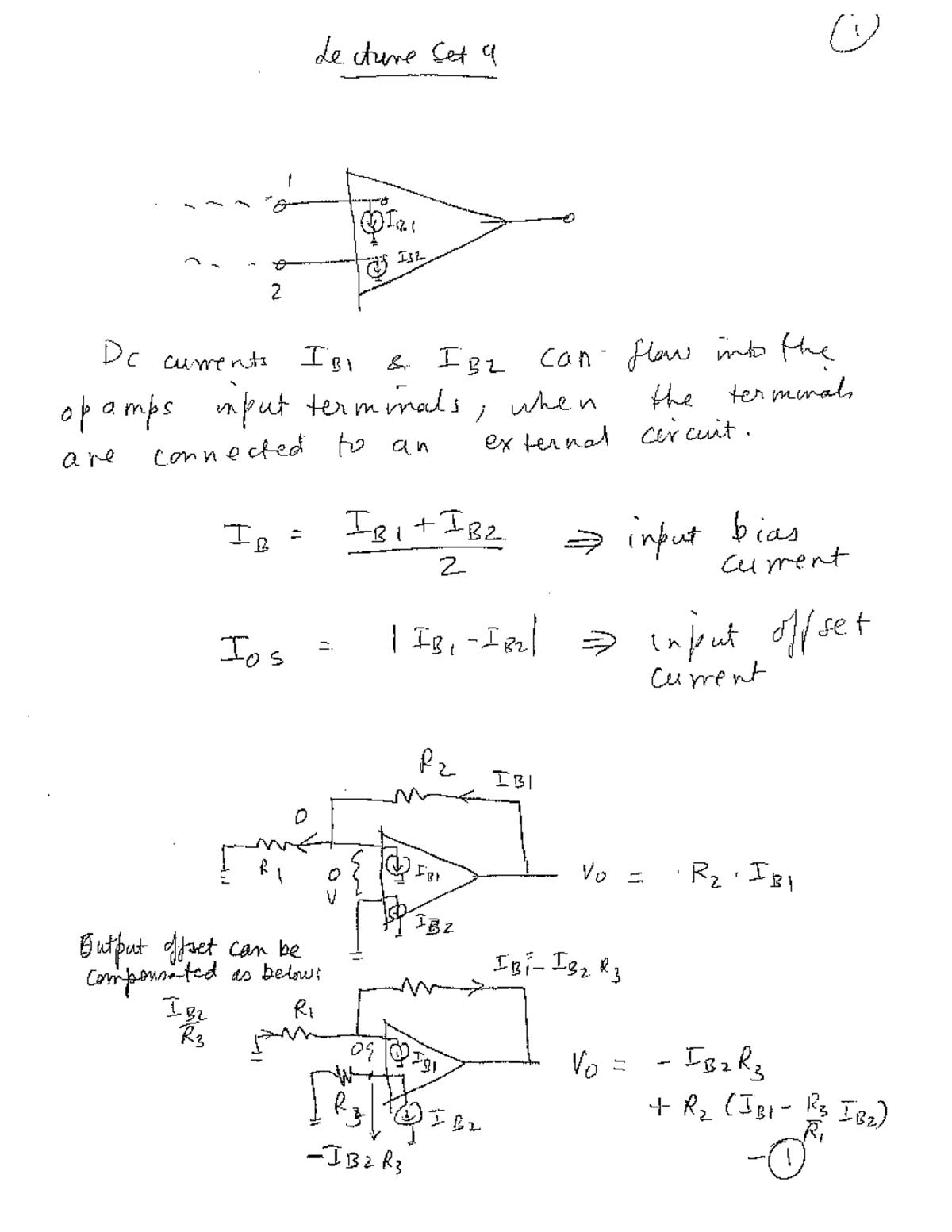 Lecture Set 9A: Op-Amp Input Currents and Gain Analysis - Studocu