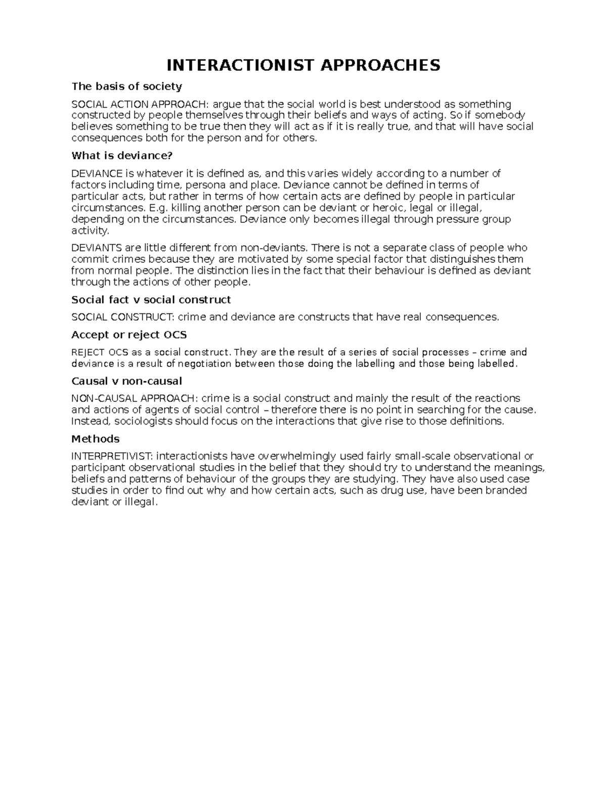 Interactionist Approaches to Crime and Deviance: A Sociological ...