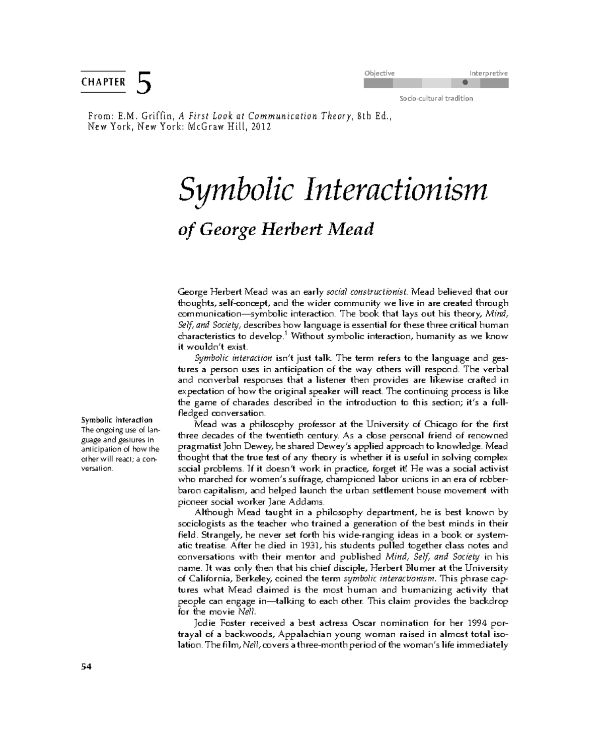 George Herbert Mead Interpretivism