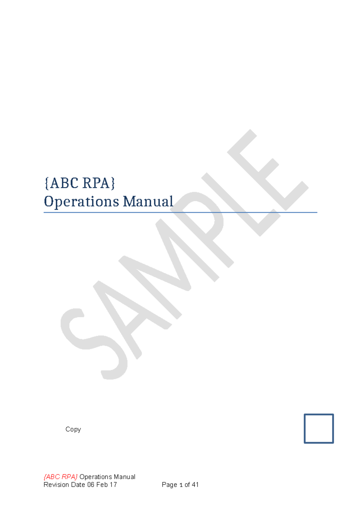 ABC RPA Operations Manual - Version 6.2 (Updated 2-17) - Studocu