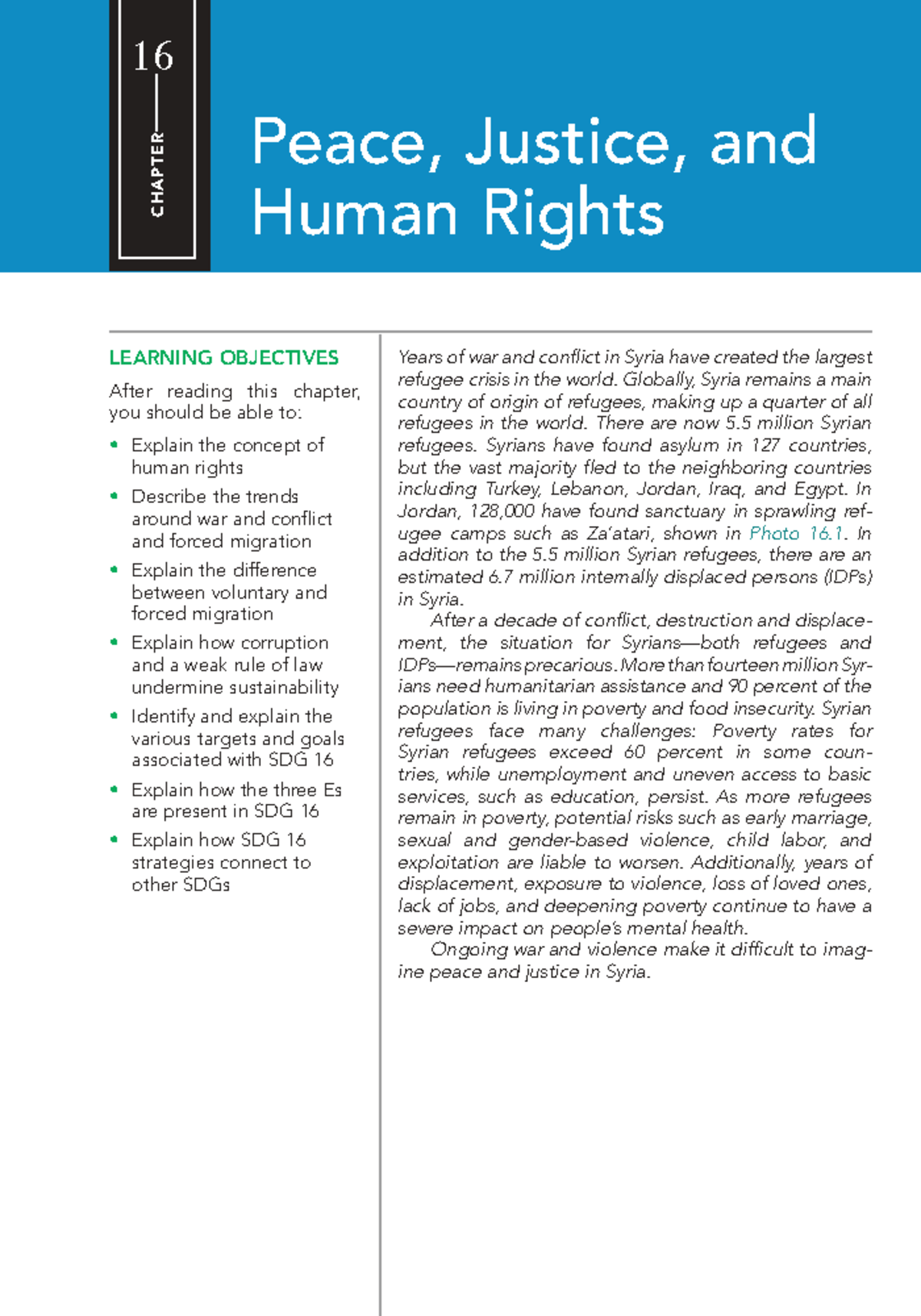 CHAPTER 16: Peace, Justice, and Human Rights - Key Concepts and Issues ...