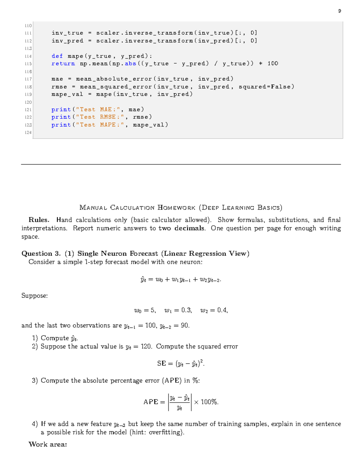 Lab05: Deep Learning Basics Manual Calculation Homework - Studocu