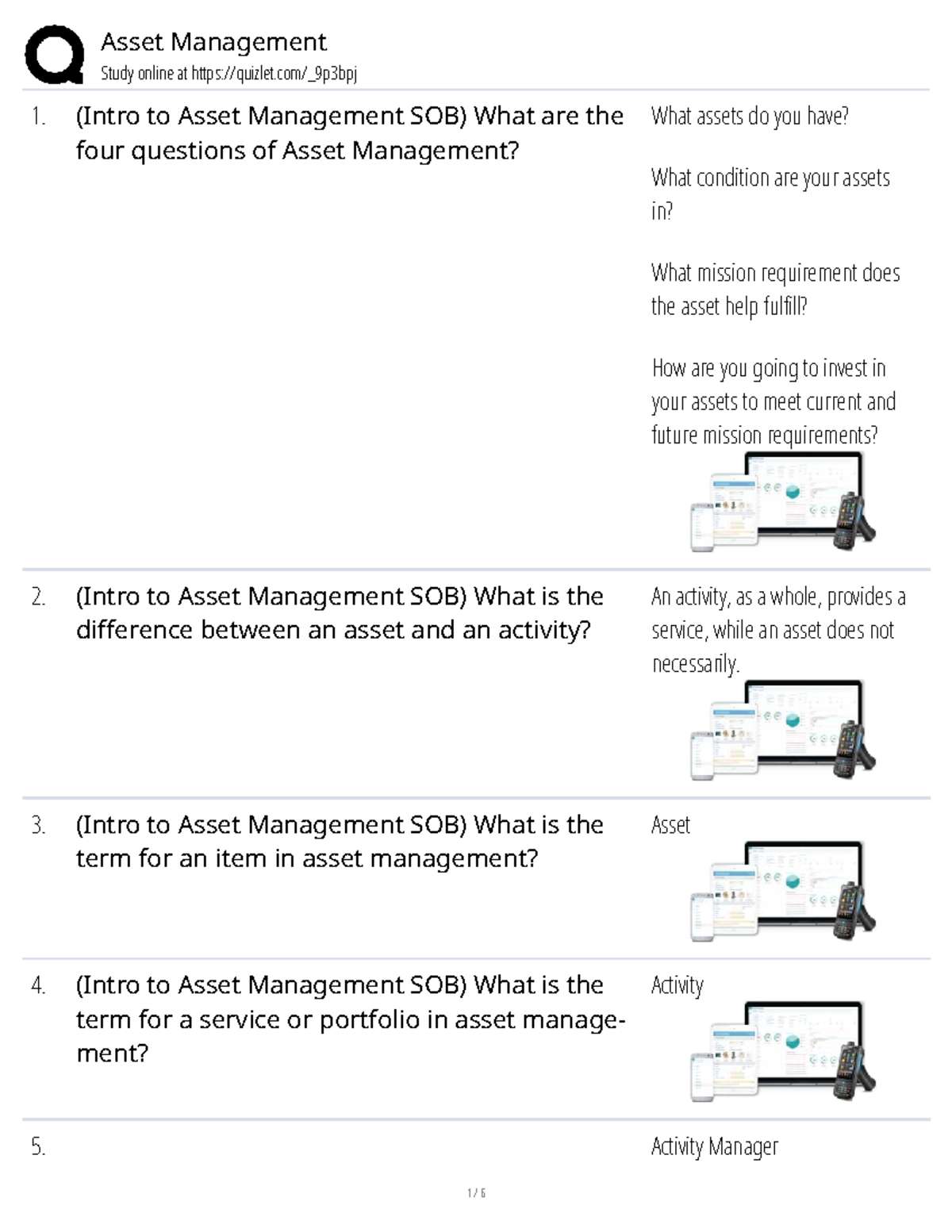 Asset Management Study Guide (Intro to Asset Management SOB) - Studocu
