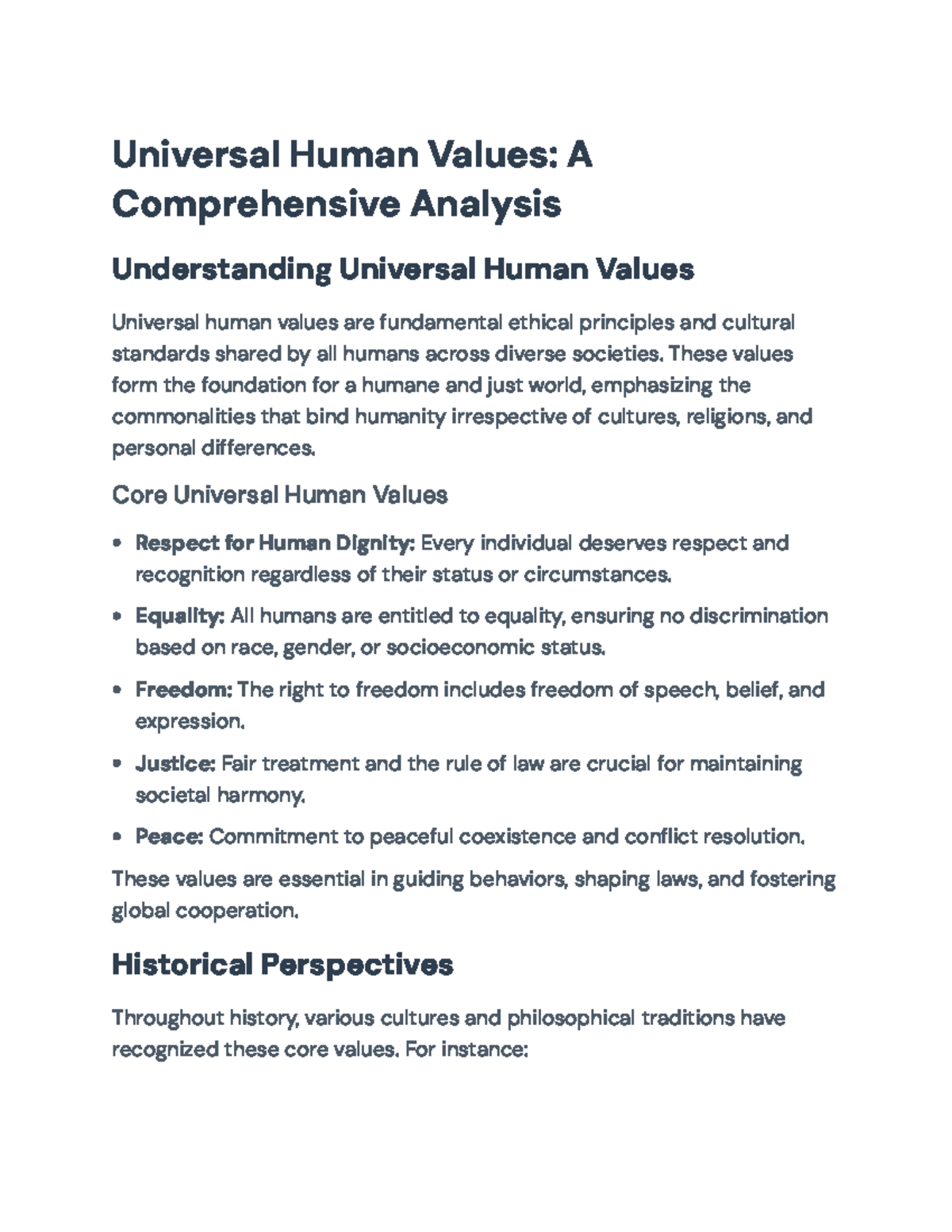 Universal Human Values: Comprehensive Analysis and Modern Challenges ...