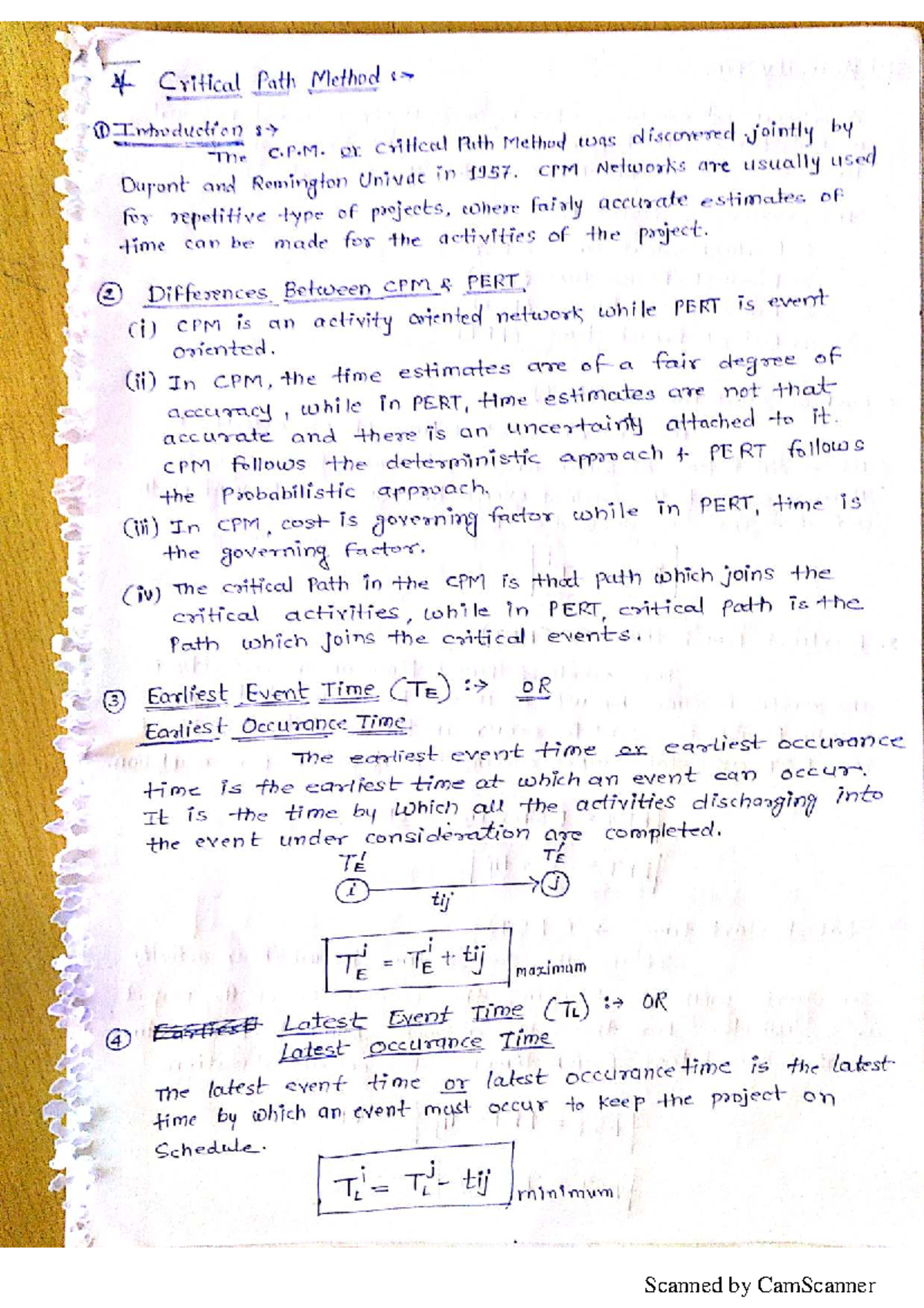 Project Management Notes - C.P.M. Overview and Key Concepts - Studocu