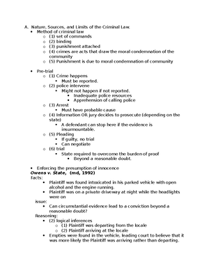 Criminal Law Notes: Theories of Punishment and Legal Principles (CRJ ...