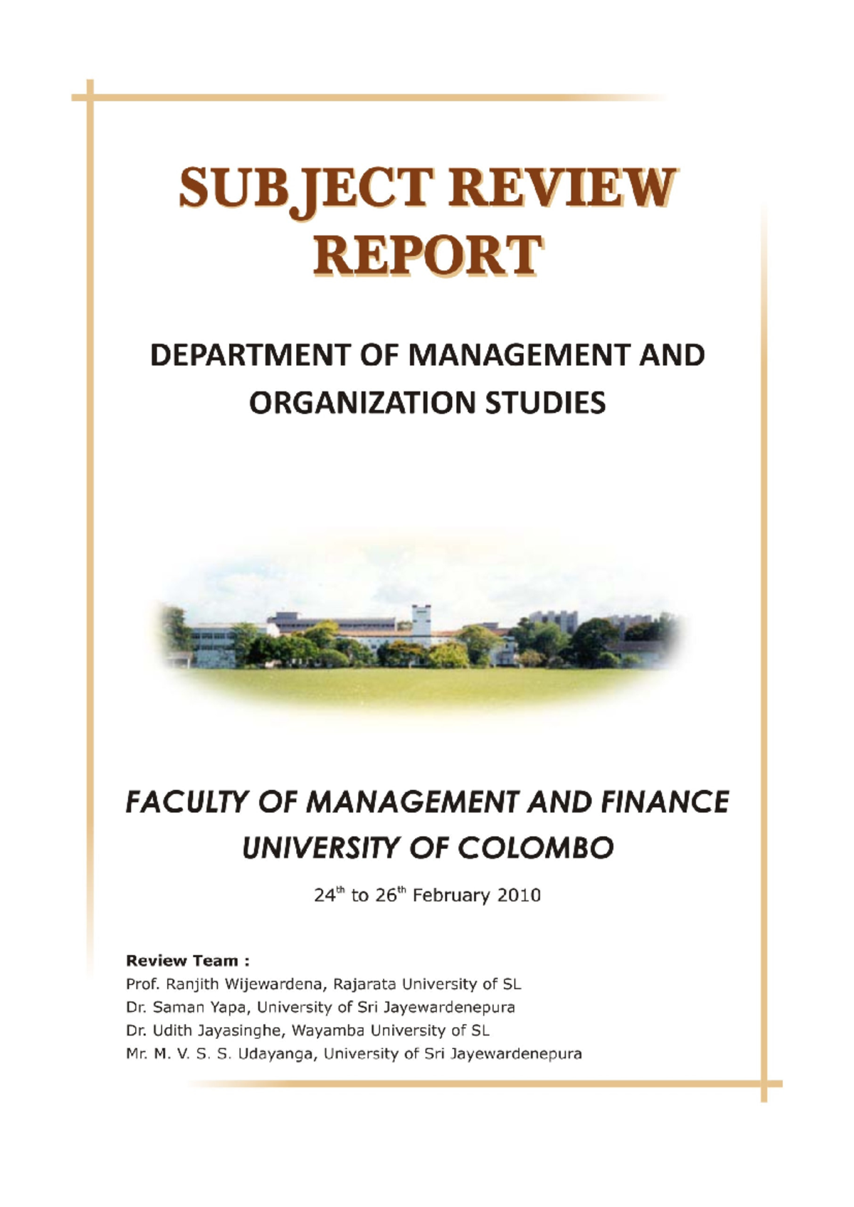 DMOS Department Review: Findings & Recommendations Report - Studocu
