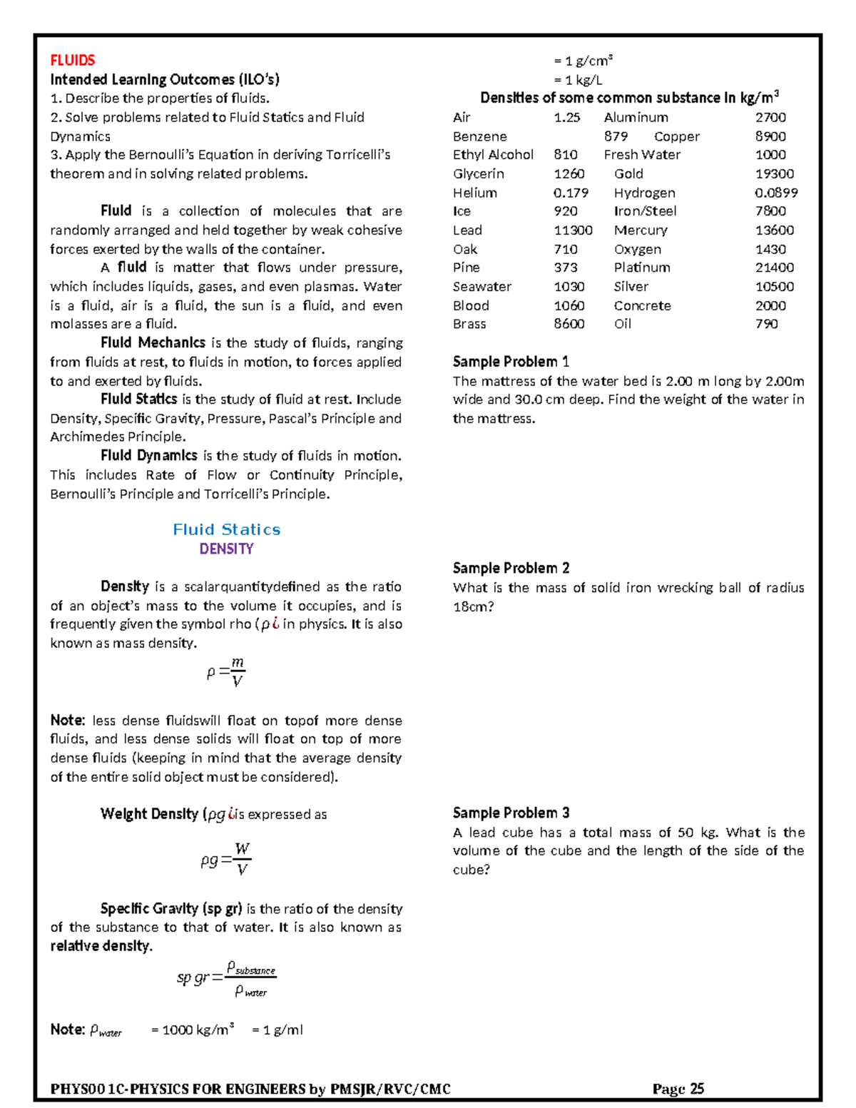 FLUIDS 101: Key Concepts and Problem Solving Techniques - Studocu