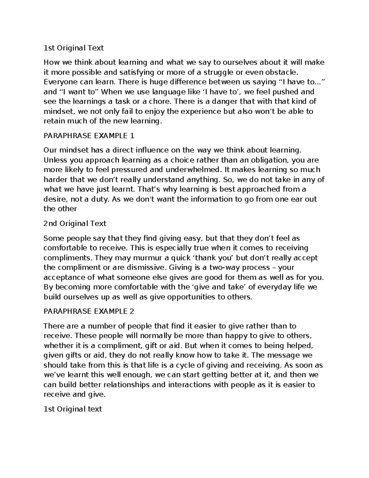 Document 5 - hi lol - 1st Original Text How we think about learning and ...