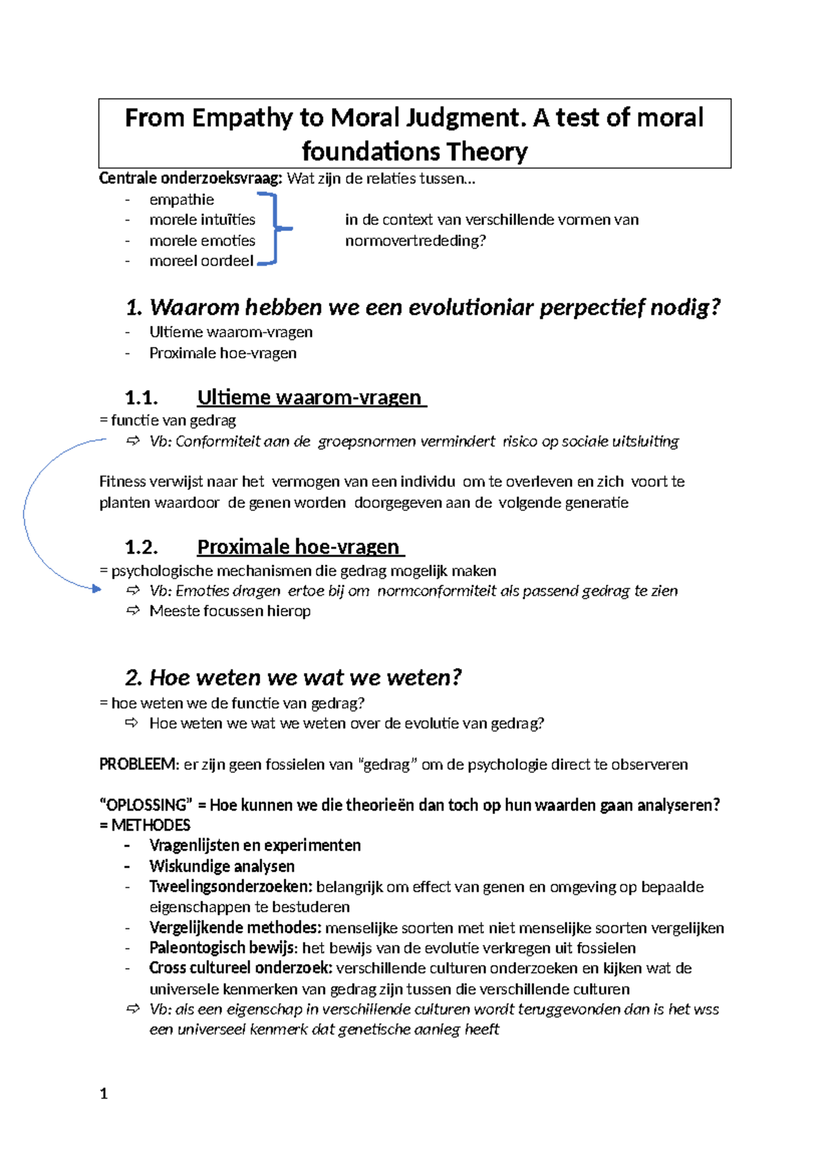 From Empathy to Moral Jugdement. A test of moral foundations Theory ...