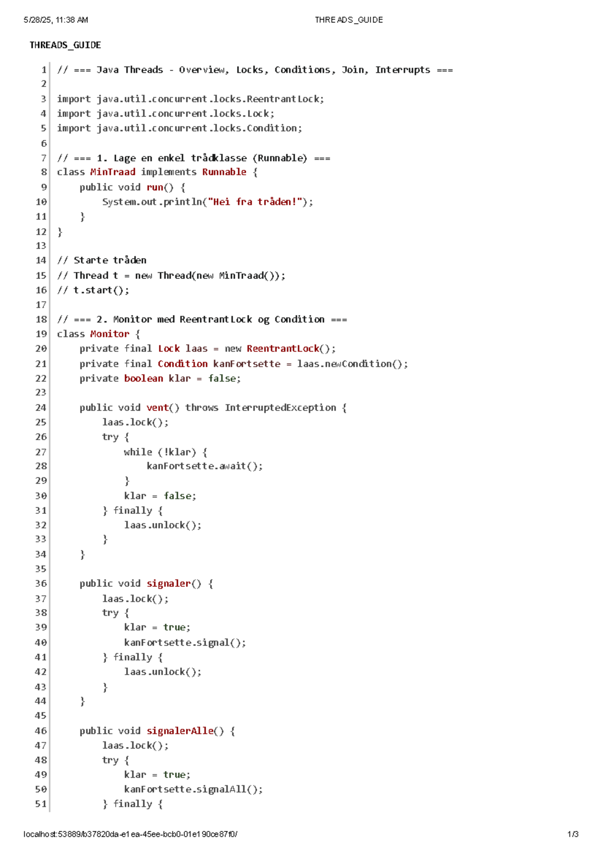 Java Threads Guide: Overview, Locks, Conditions, and More - Studocu