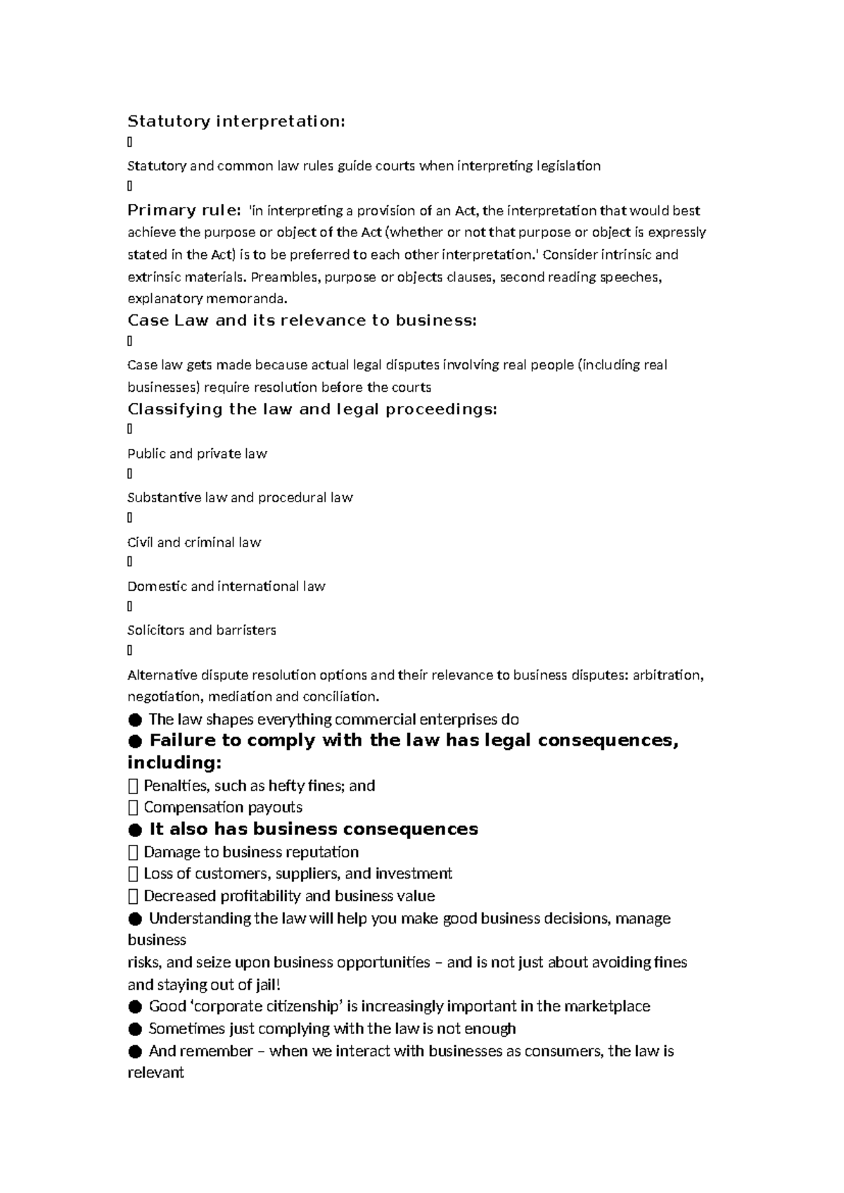 Statutory Interpretation & Business Law: A Guide (12222) - Studocu