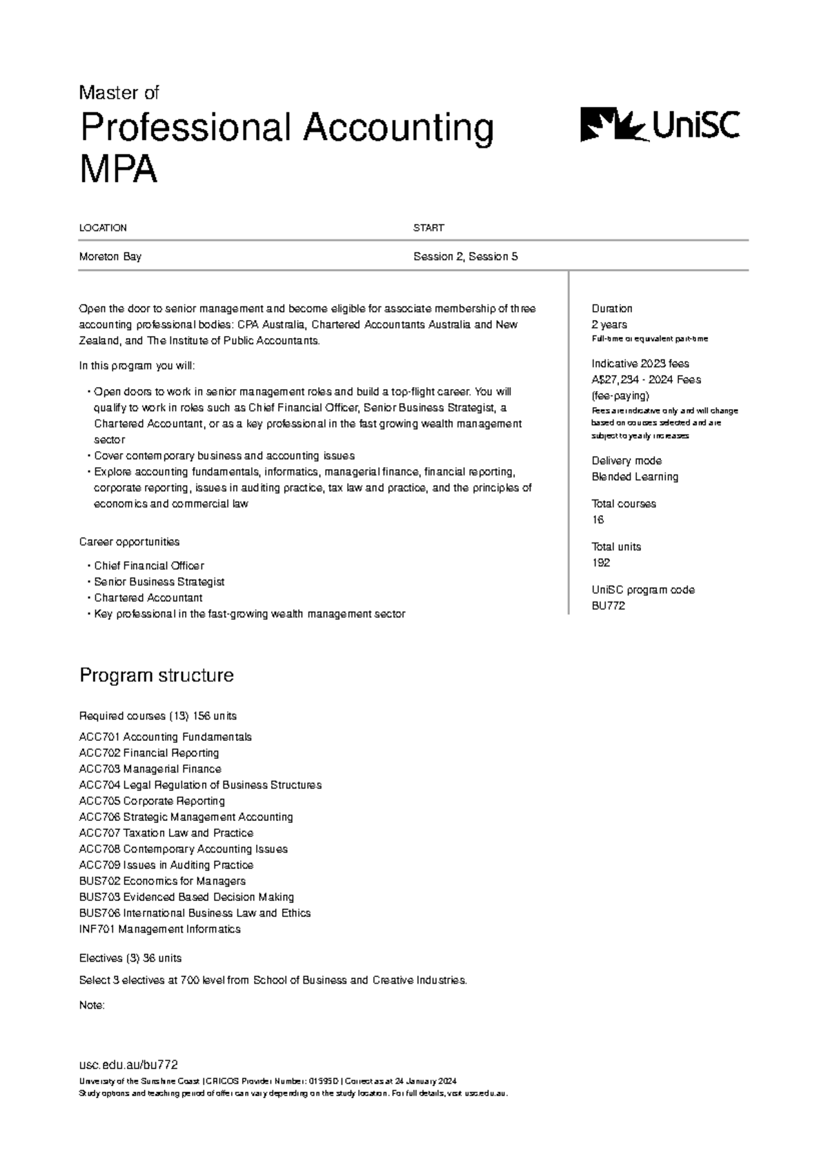 Masterof Professional Accounting MPA from unisc - usc.edu/bu University ...