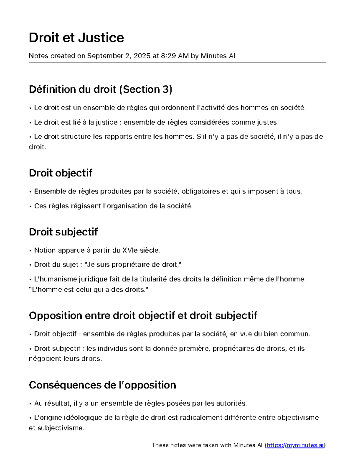 Notes de Cours sur le Droit et la Justice - Droit et Justice (DRO 101 ...
