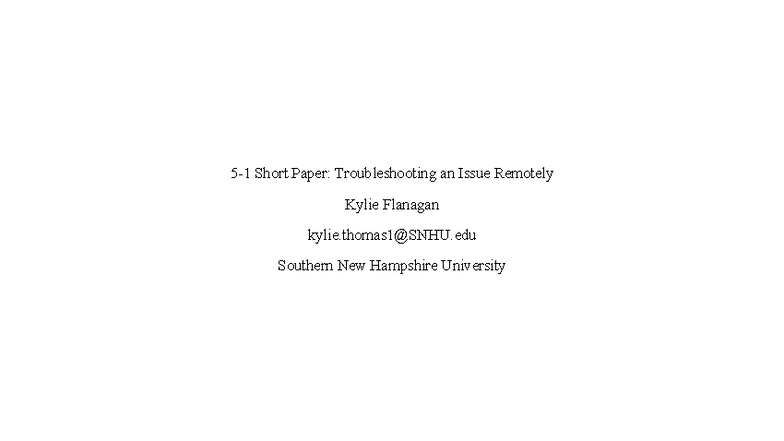 5-1 Short Paper: Remote Troubleshooting Techniques for Connectivity ...