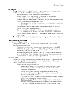 Chapter 1 Notes: Program Planning and Evaluation - Studocu