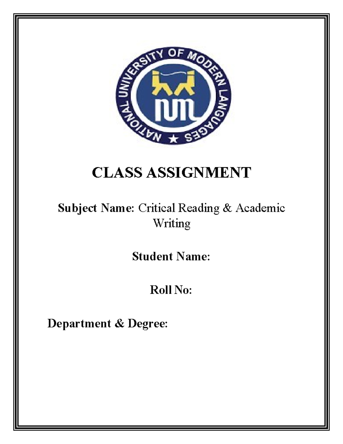 Class Assignment - CR & AW: Understanding Formal Letters and Proposals ...