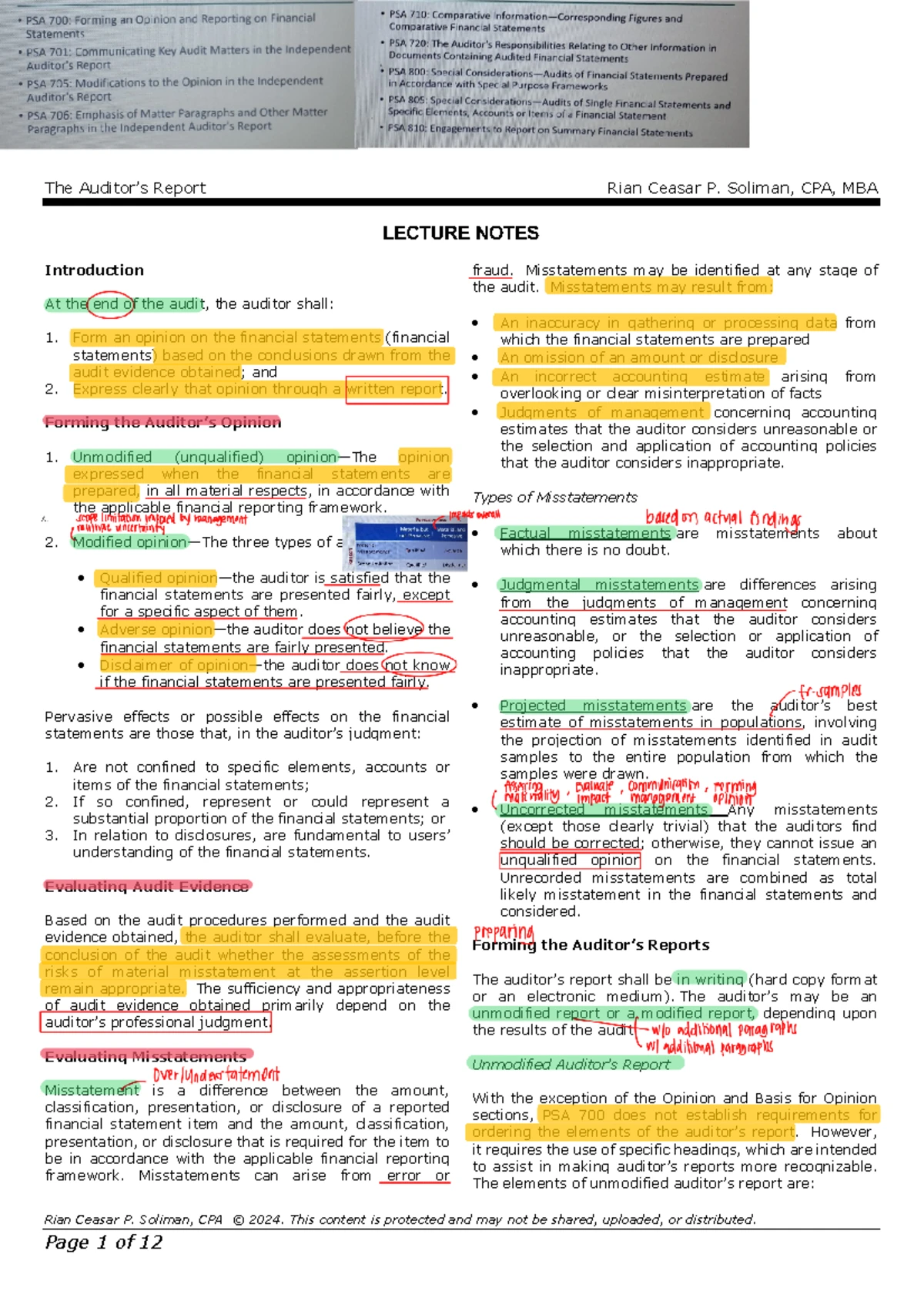 MODAUD1 Final Exam: Employee Benefits Audit Notes & Working Papers ...
