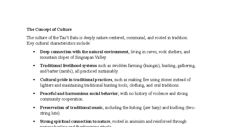 Cultural Practices and Traditions of the Batu Community - Studocu