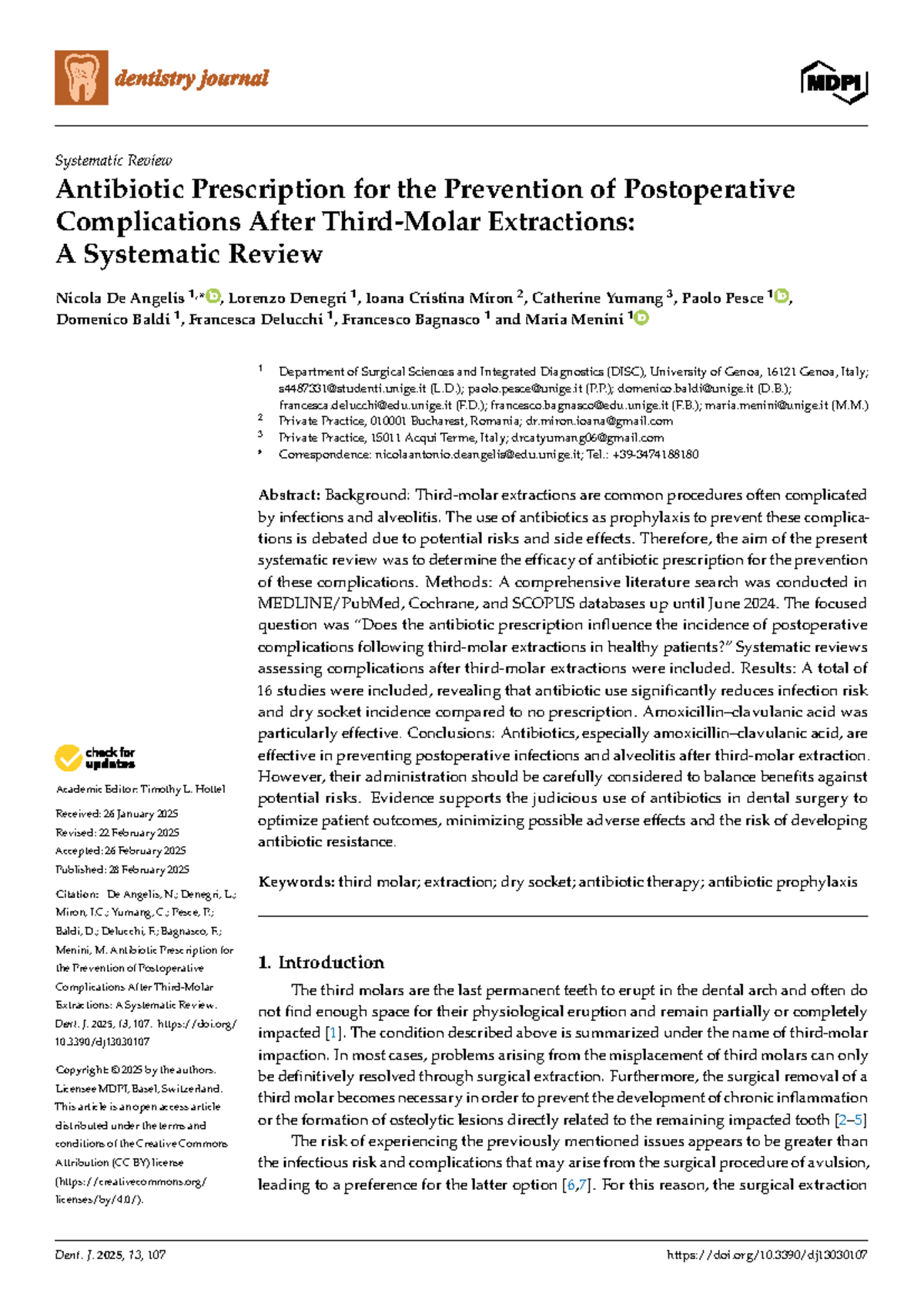 Systematic Review: Antibiotic Prophylaxis for Postoperative ...