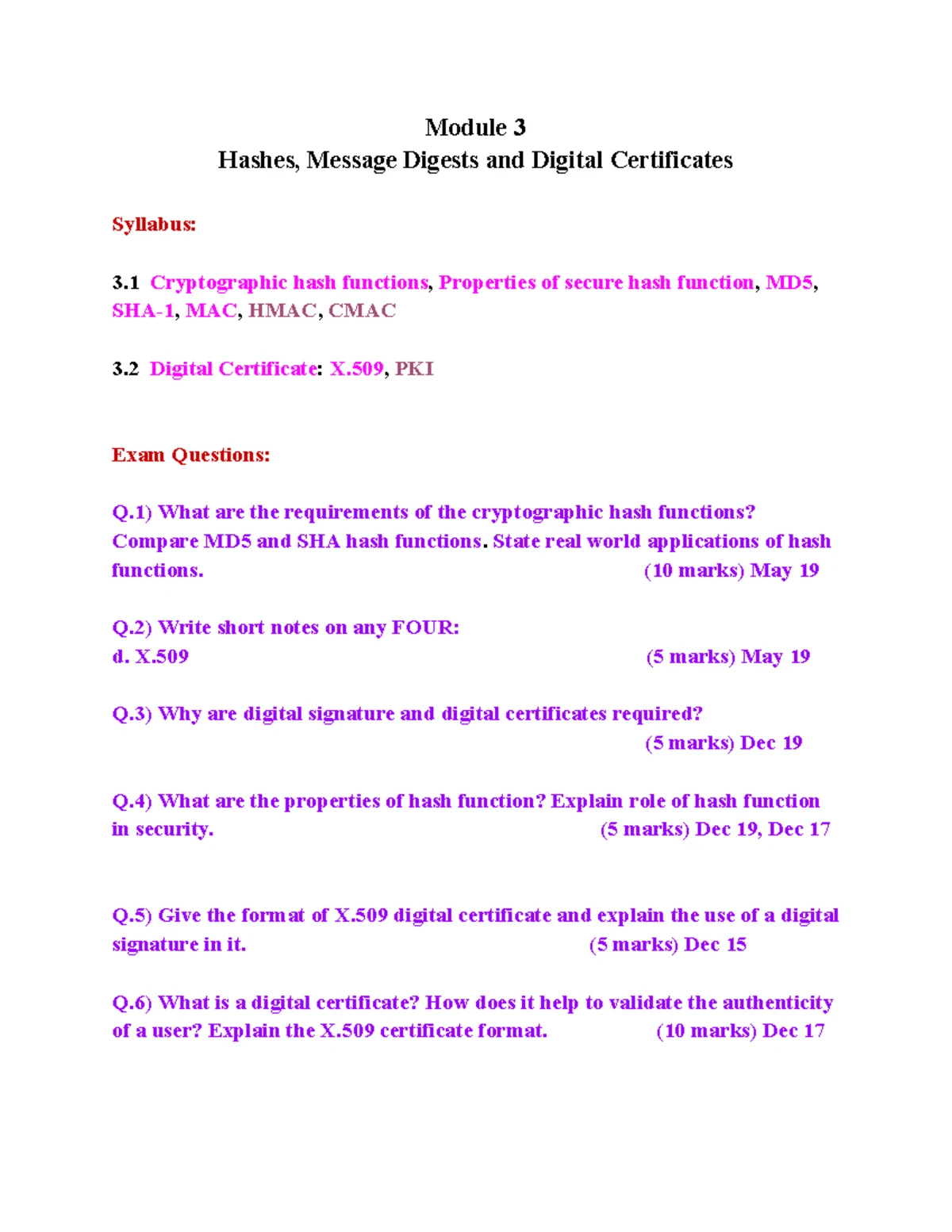 Cryptography and System Security - Module 4 Authentication Protocols ...