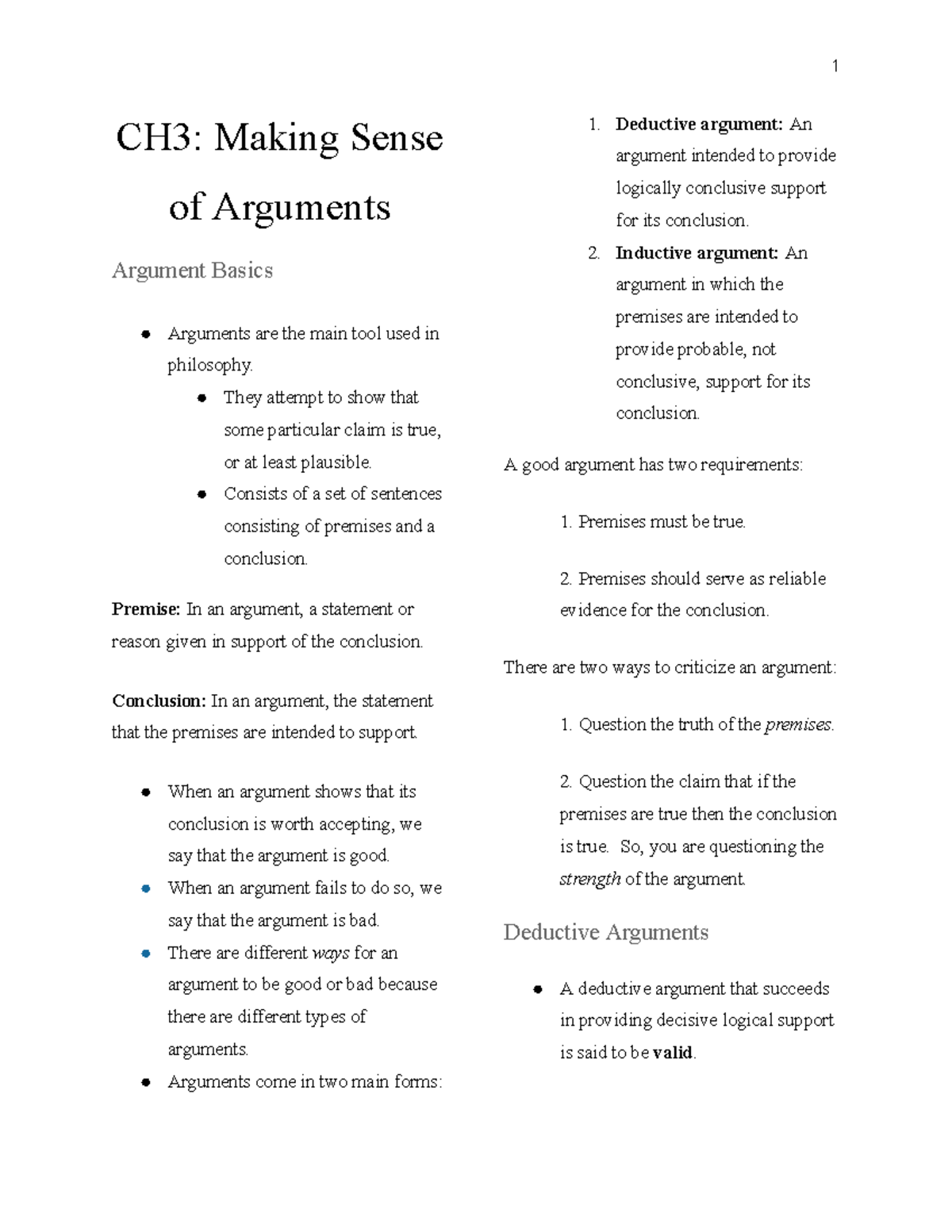 CH3 Making Sense of Arguments - CH3: Making Sense of Arguments Argument ...