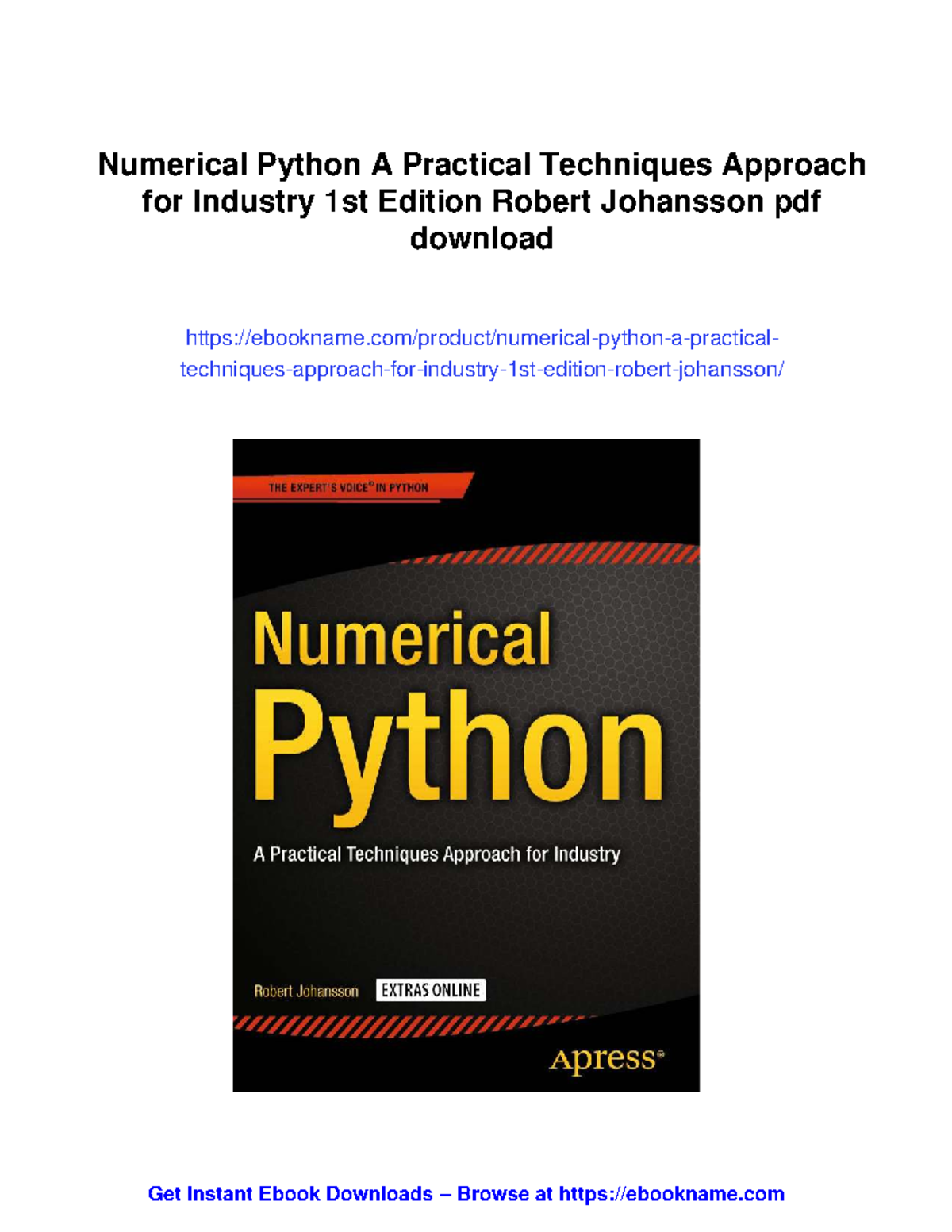 Numerical Python: Practical Techniques for Industry (1st Ed.) - Studocu