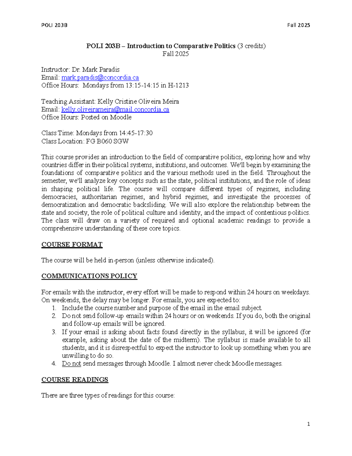 POLI 203B Fall 2025 - Syllabus for Introduction to Comparative Politics ...