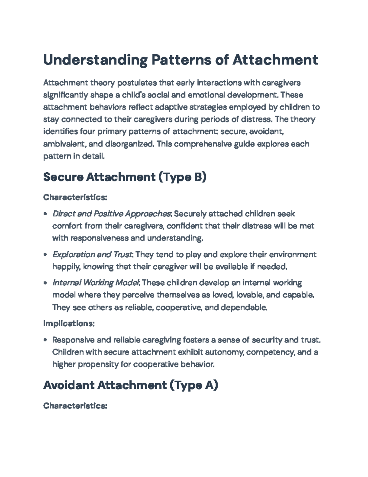Understanding Attachment Patterns: Insights on Secure and Insecure ...