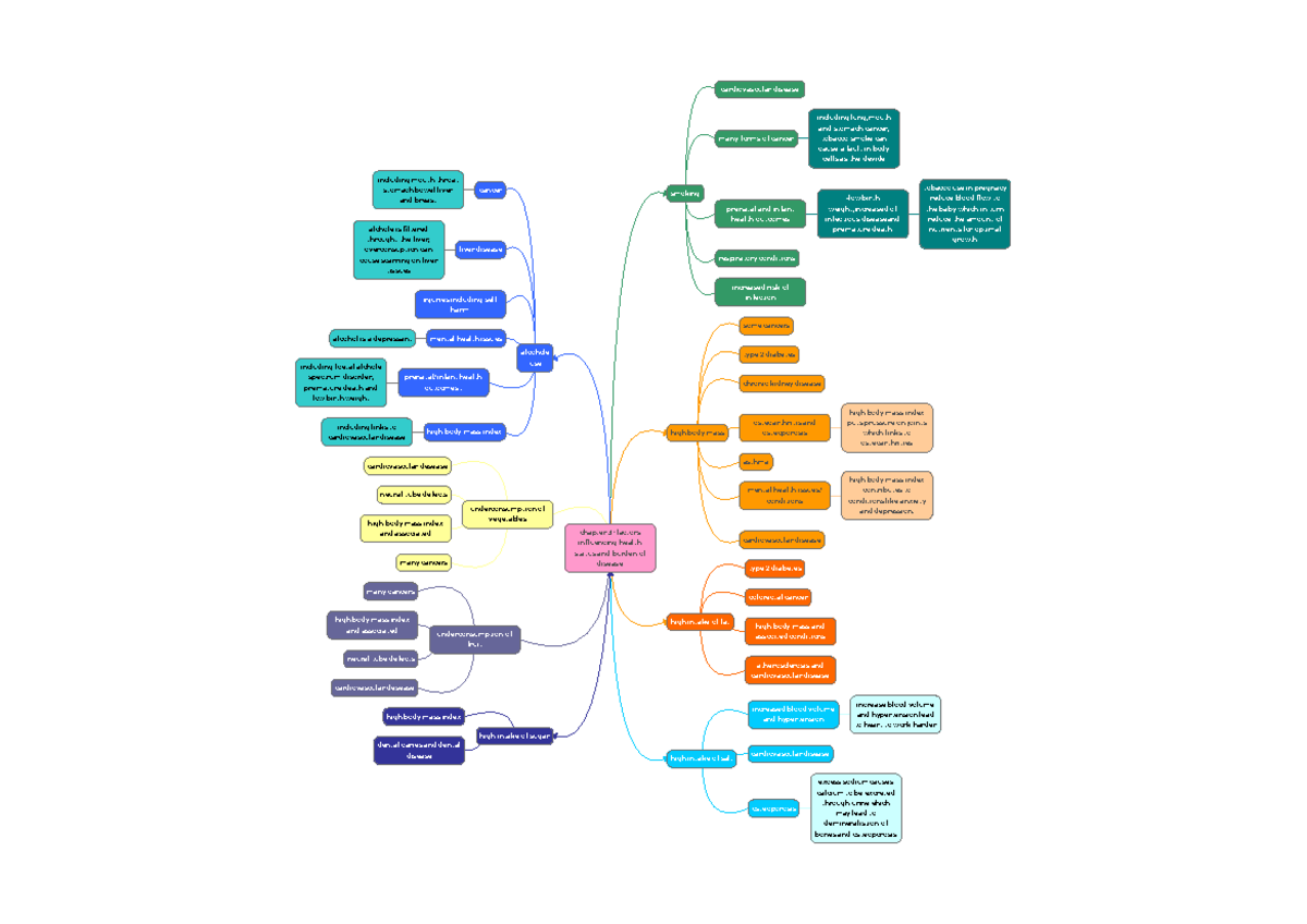 HHD Chapter 3 Mind Map: Factors Affecting Health & Disease Burden - Studocu