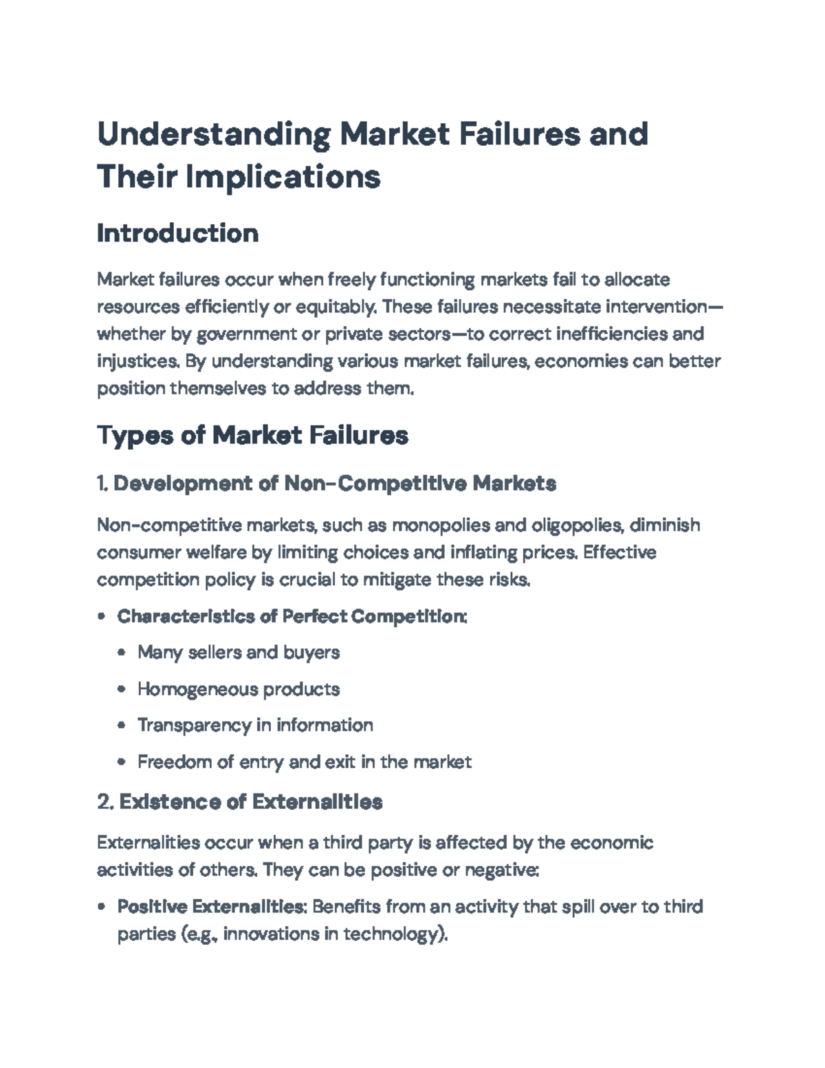 Understanding Market Failures: Implications & Responses in Economics ...