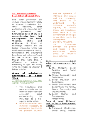 [Solved] atomy of social work - Knowledge and Philosophical Foundations ...