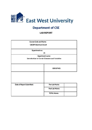CSE 209 Lab Report 1: Introduction to Circuit Elements & Ohm's Law ...