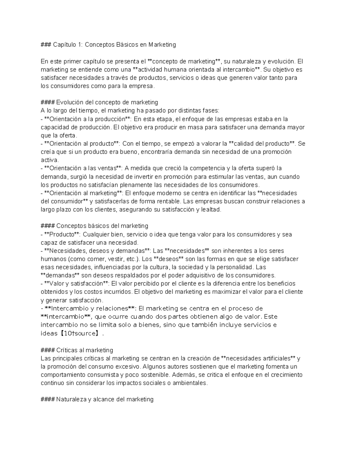 Resumen de Conceptos Básicos en Marketing - Capítulo 1 ...