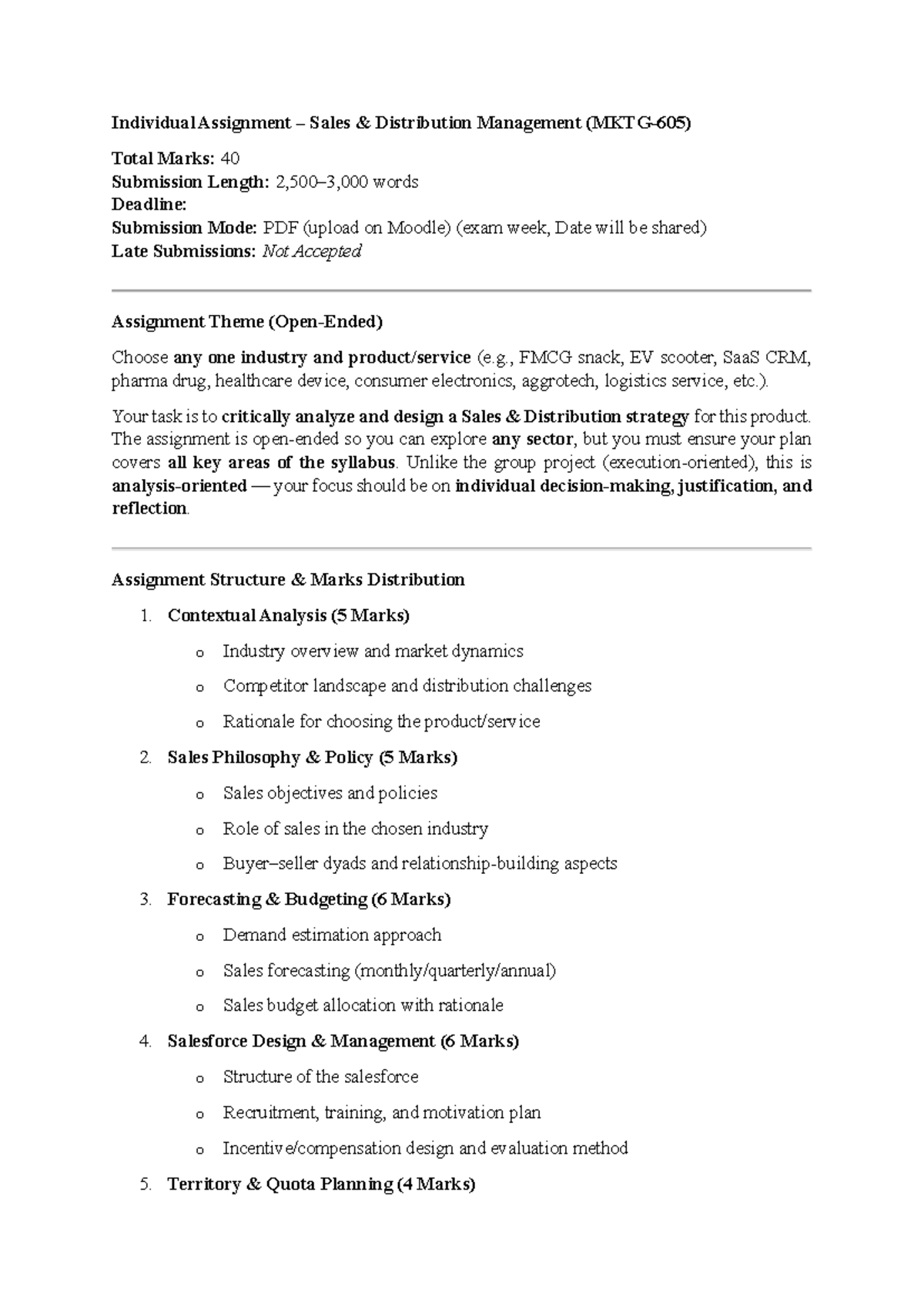 Individual Assignment 2: Sales Distribution Strategy Analysis - Studocu
