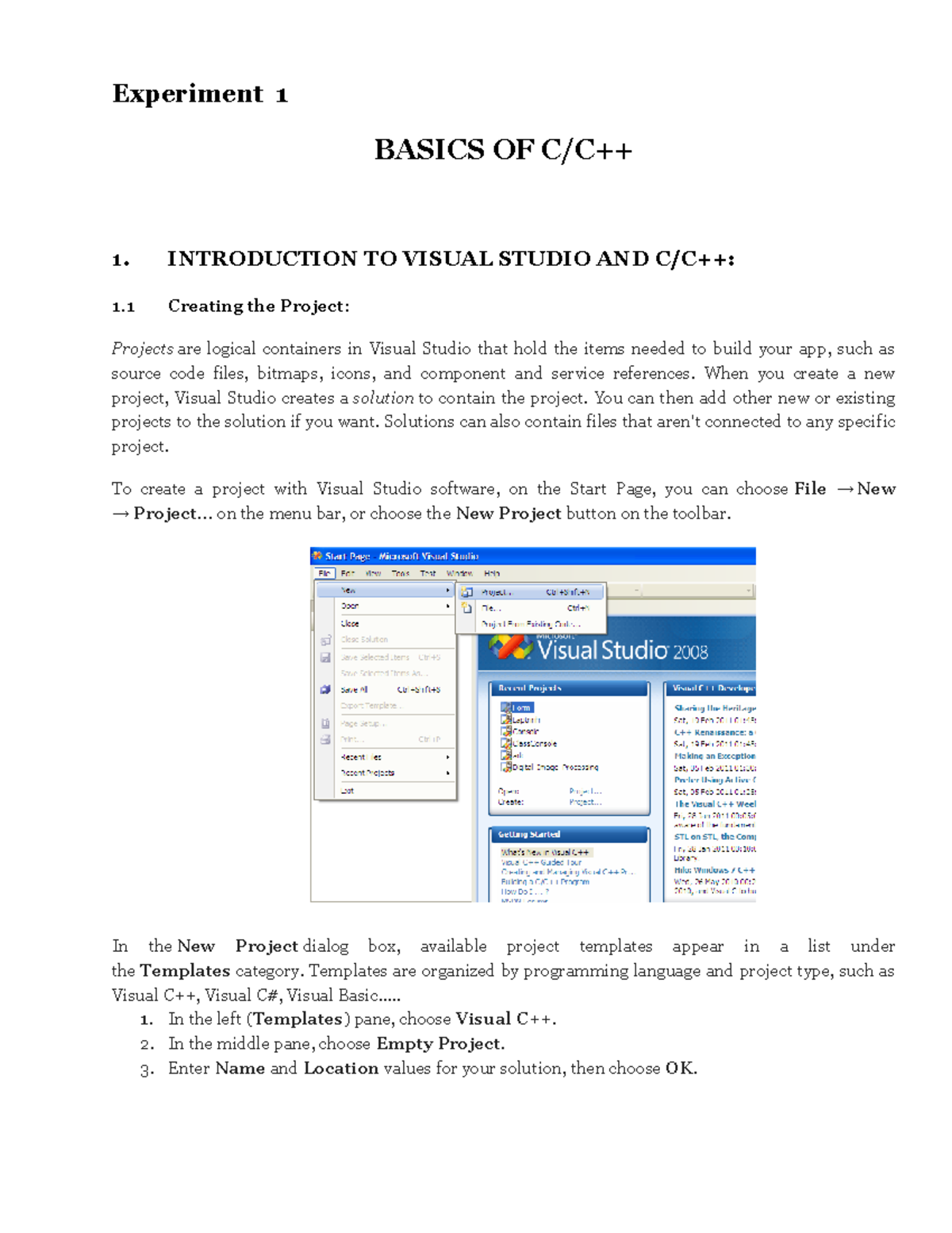 Experiment 1 - Basics OF C - Experiment 1 BASICS OF C/C++ 1 ...
