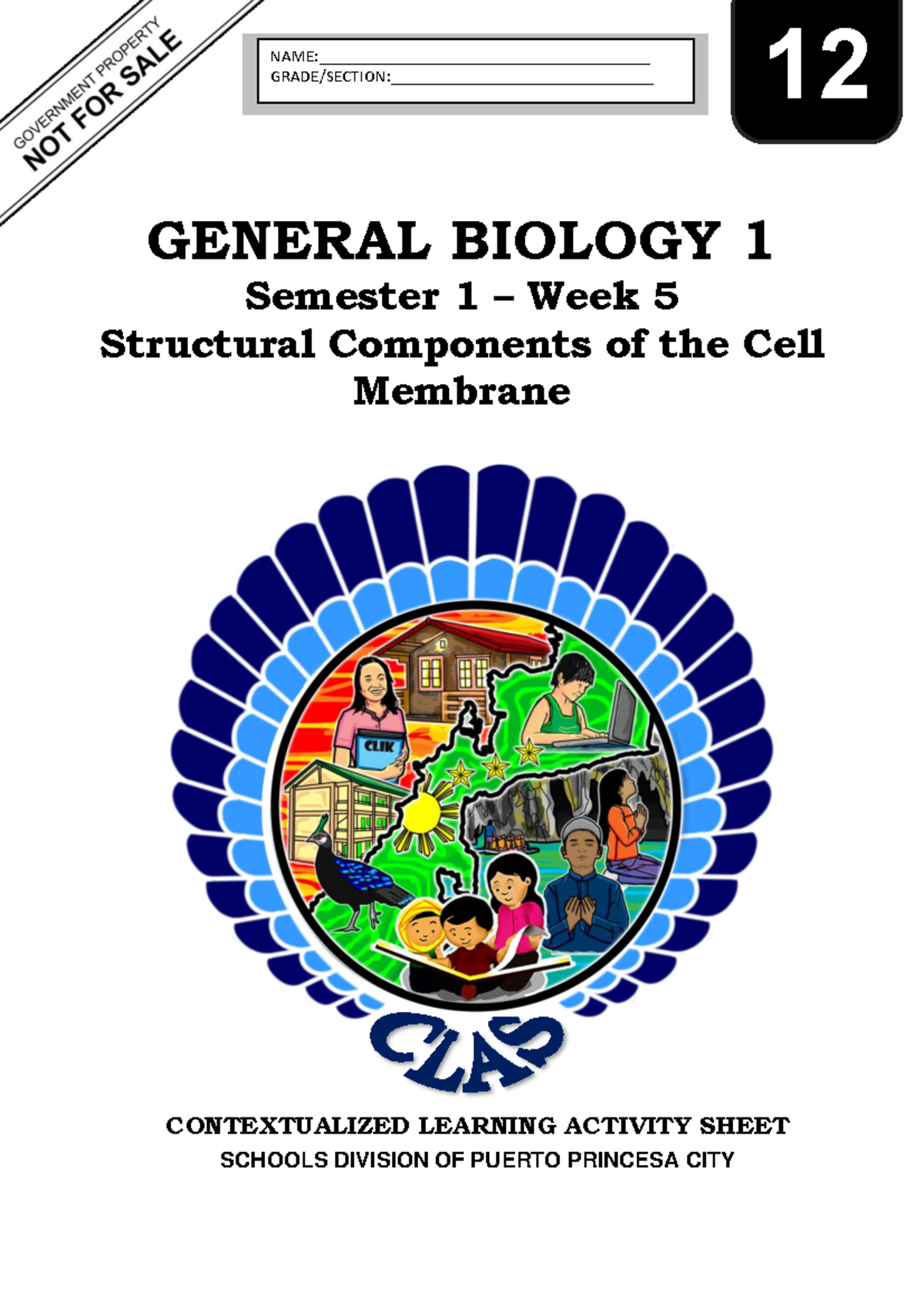 Genbio 1 S1 W5 - Cell Membrane Structure and Functions Module - Studocu